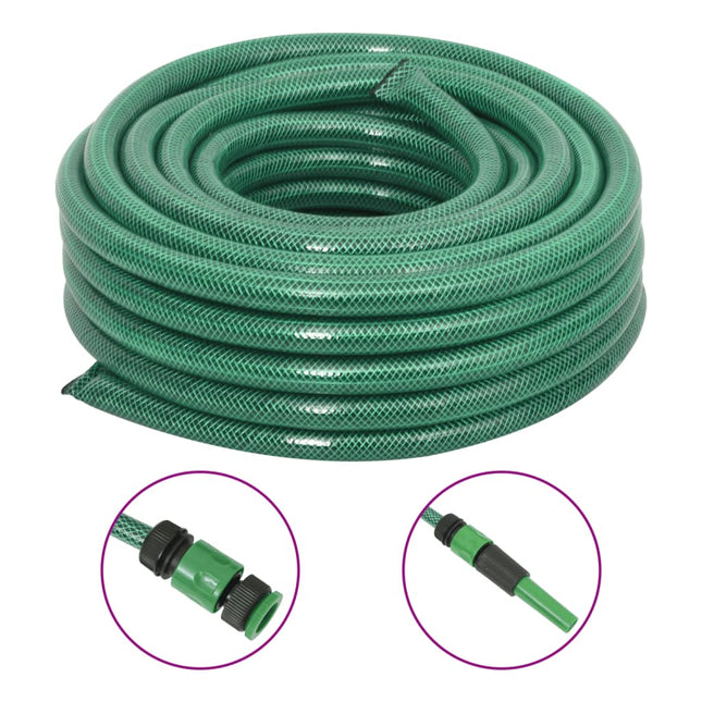 Tuinslang Met Koppelingsset 0,9'' 50 M Pvc Groen 50 m (0.7) met accessoires