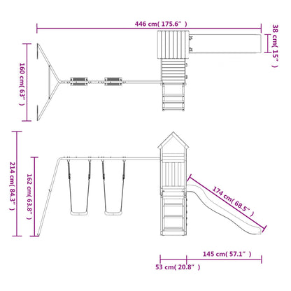 Speelhuis Geïmpregneerd Grenenhout Massief geïmpregneerd grenenhout