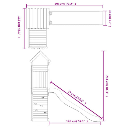 Speelhuis Geïmpregneerd Grenenhout Massief geïmpregneerd grenenhout