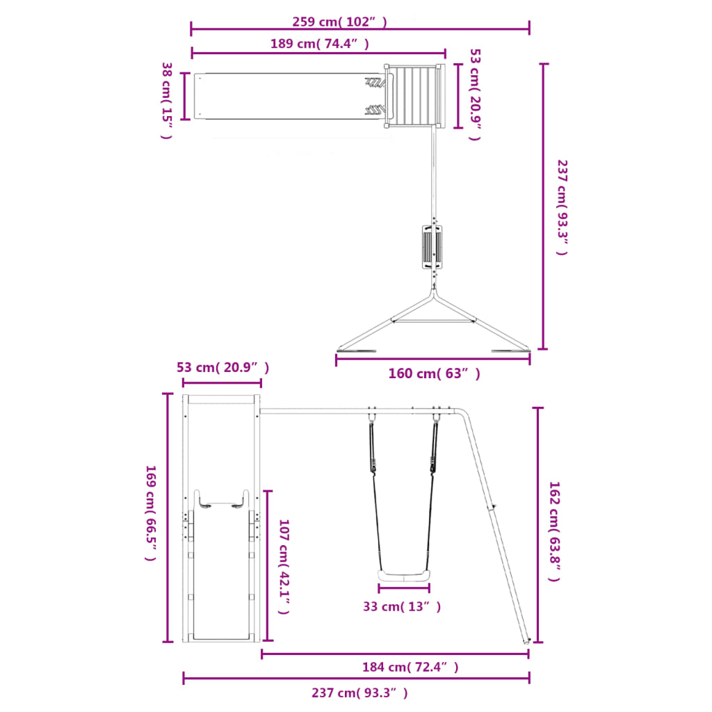 Speelhuis Massief grenenhout