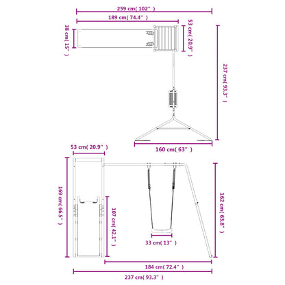 Speelhuis Geïmpregneerd Grenenhout Massief geïmpregneerd grenenhout