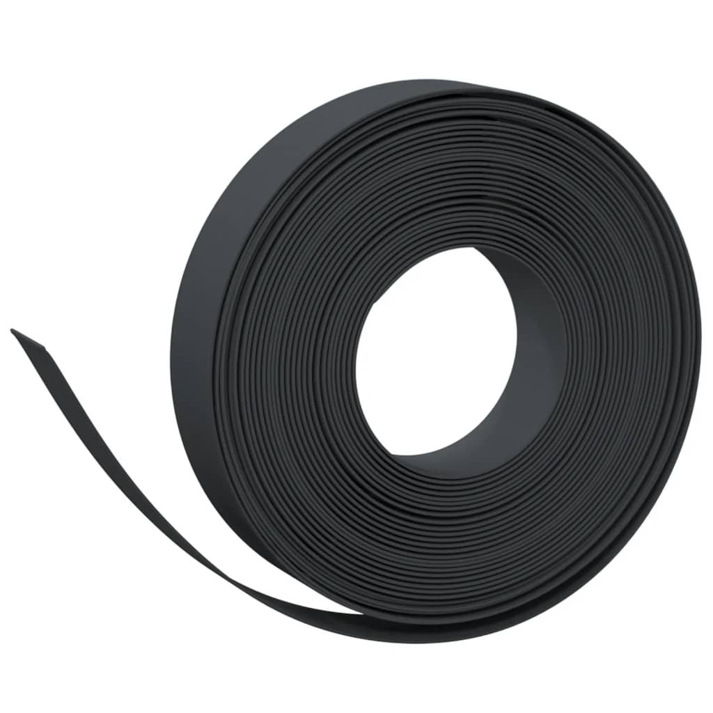 Tuinranden 2 st 10 m 10 cm polyetheen zwart 20 x 0.1 m Zwart