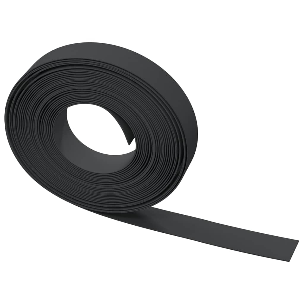 Tuinranden 2 st 10 m 10 cm polyetheen zwart 20 x 0.1 m Zwart
