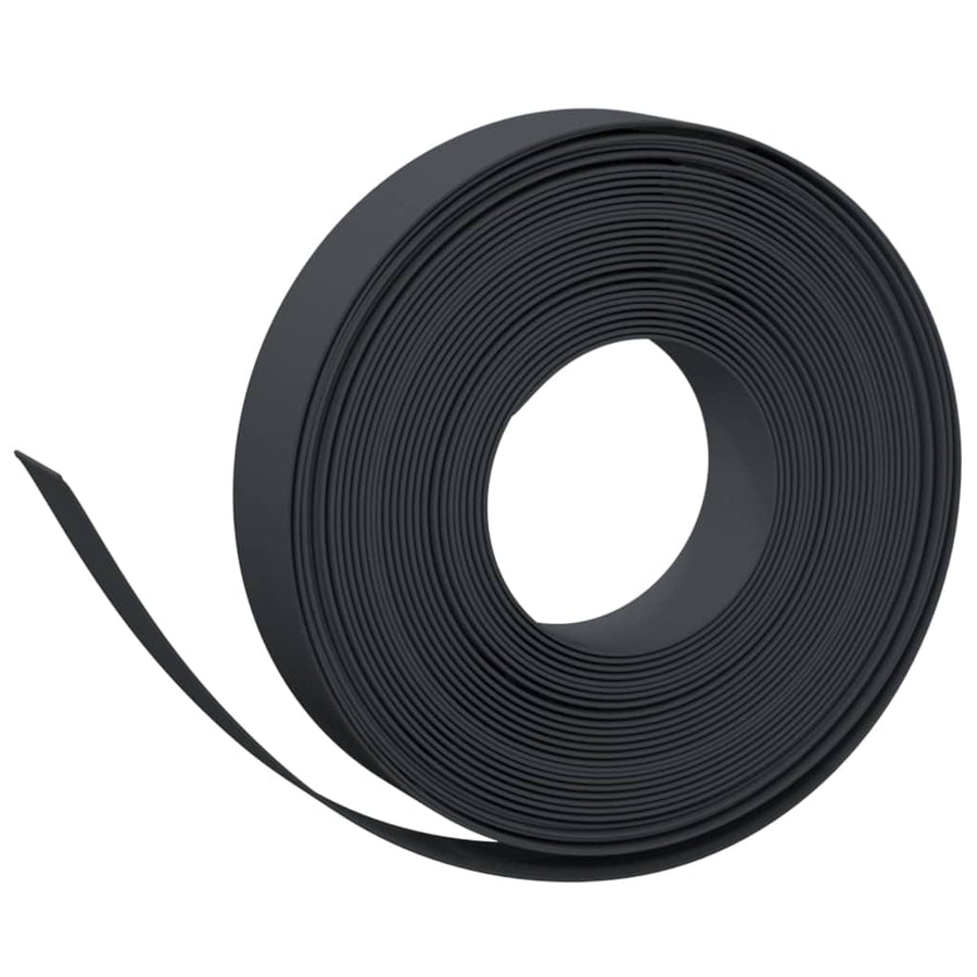 Tuinranden 5 st 10 m 10 cm polyetheen zwart 50 x 0.1 m Zwart