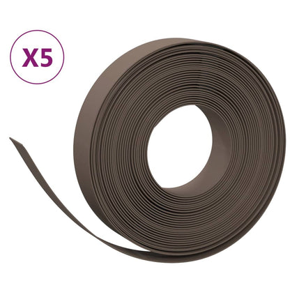 Tuinranden 5 st 10 m 10 cm polyetheen bruin 50 x 0.1 m Bruin