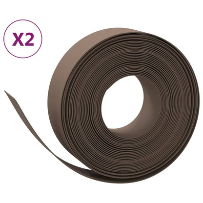 Tuinranden 2 st 10 m 15 cm polyetheen bruin 20 x 0.15 m Bruin