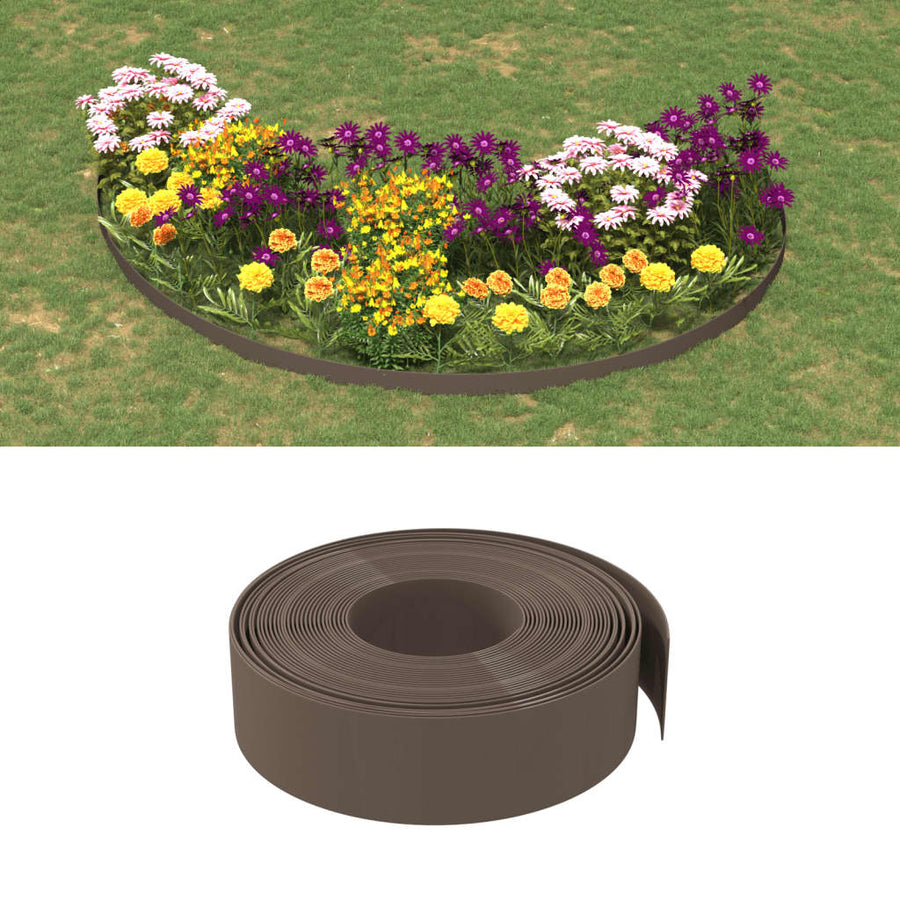 Tuinranden 3 St 10 M 20 Cm Polyetheen Bruin