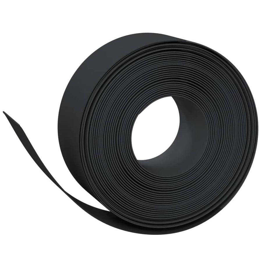 Tuinranden 4 st 10 m 20 cm polyetheen zwart 40 x 0.2 m Zwart