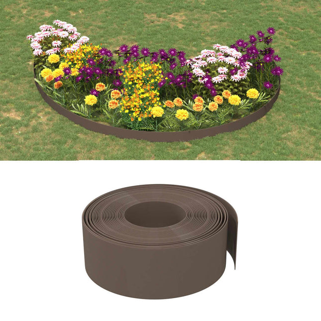 Tuinranden 3 St 0 M 20 Cm Polyetheen 30 x 0.2 m Bruin