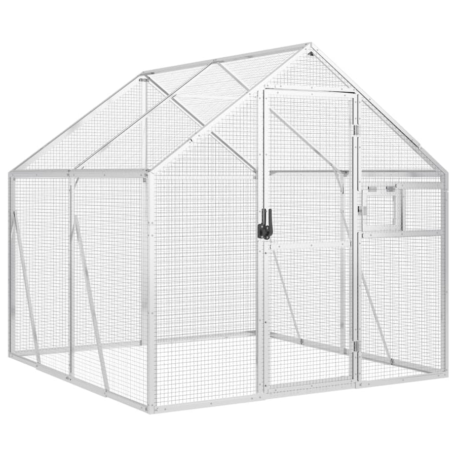 Volière 1,79x2x1,85 m aluminium zilverkleurig 1.79 x 2 x 1.85 m Zilver