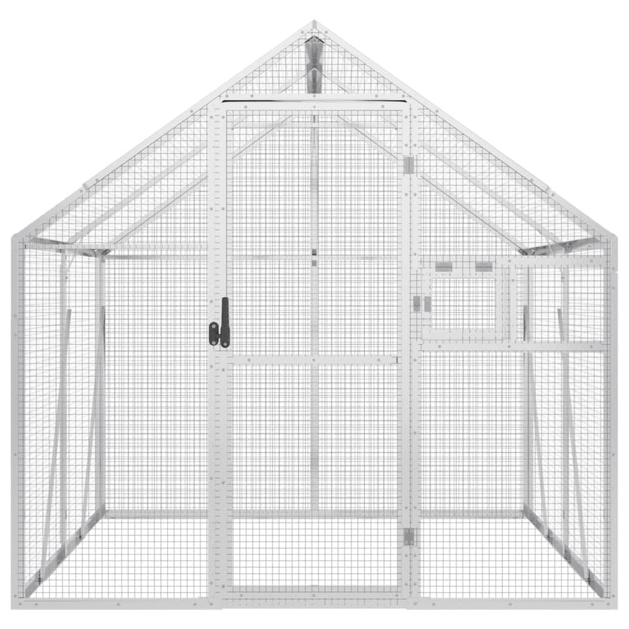 Volière 1,79x2x1,85 m aluminium zilverkleurig 1.79 x 2 x 1.85 m Zilver