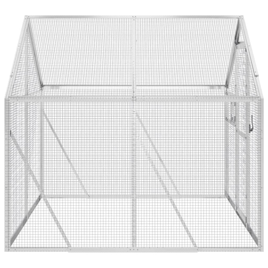 Volière 1,79x2x1,85 m aluminium zilverkleurig 1.79 x 2 x 1.85 m Zilver