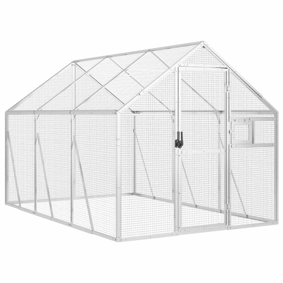 Volière 1,79x3x1,85 m aluminium zilverkleurig 1.79 x 3 x 1.85 m Zilver