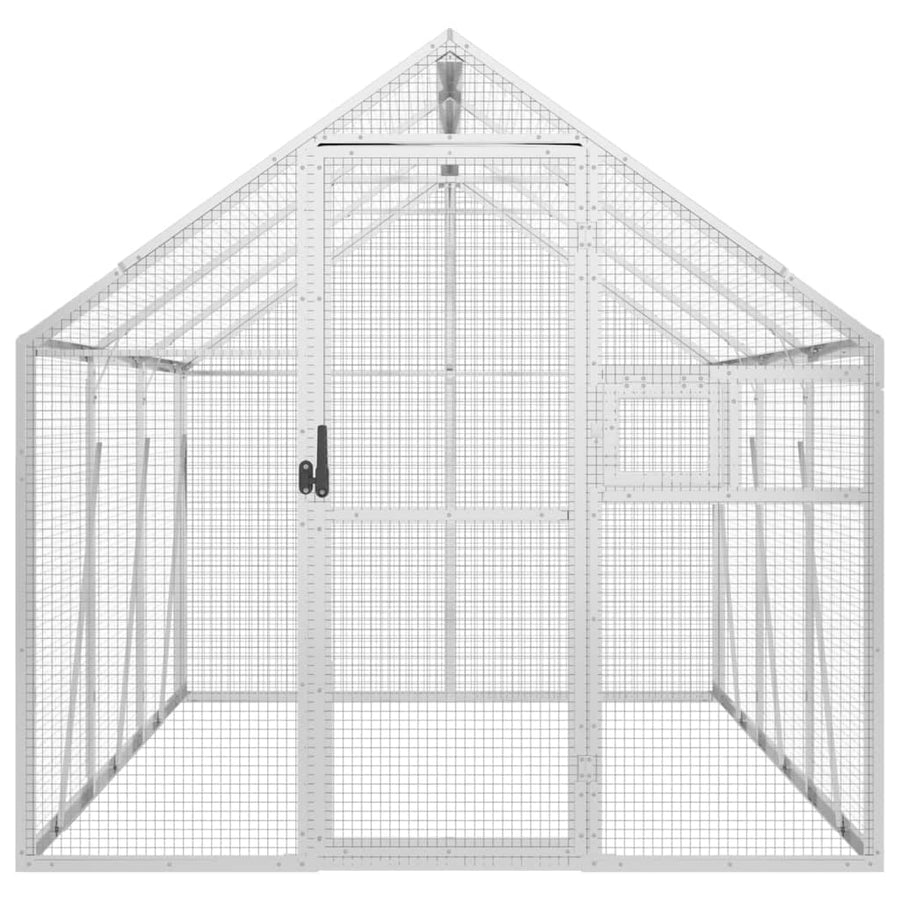 Volière 1,79x3x1,85 m aluminium zilverkleurig 1.79 x 3 x 1.85 m Zilver