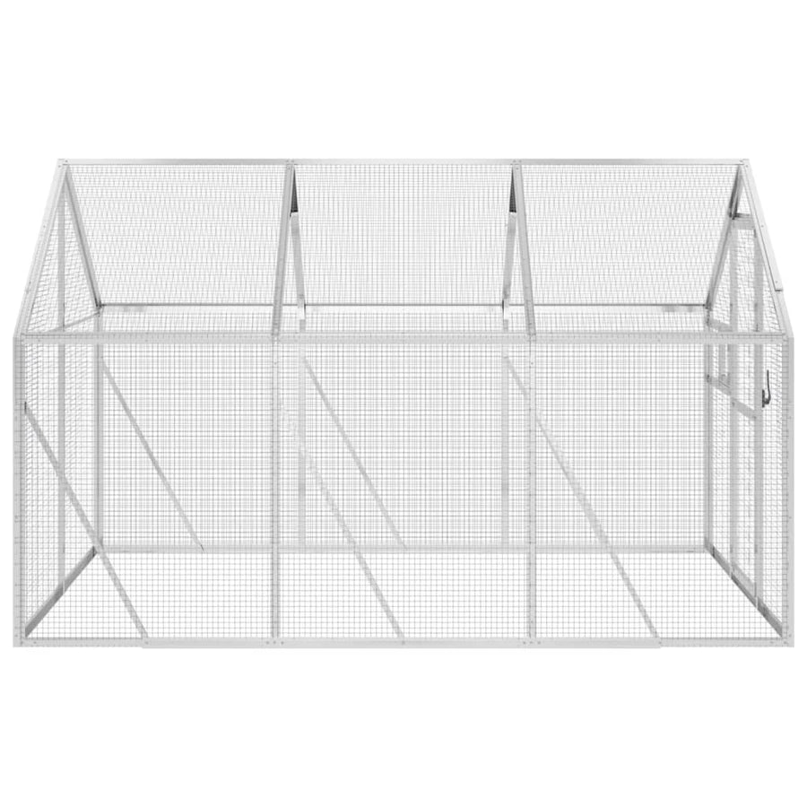 Volière 1,79x3x1,85 m aluminium zilverkleurig 1.79 x 3 x 1.85 m Zilver