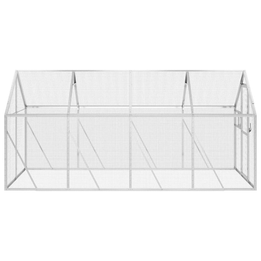 Volière 1,79x4x1,85 m aluminium zilverkleurig 1.79 x 4 x 1.85 m Zilver