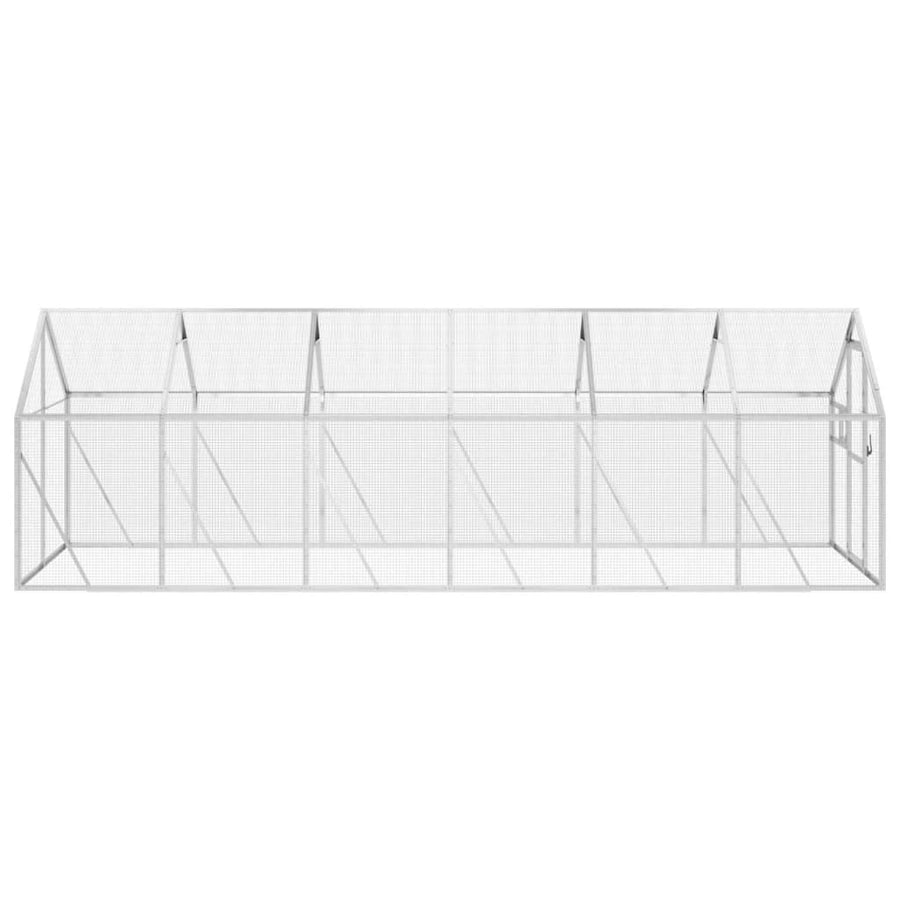 Volière 1,79x6x1,85 m aluminium zilverkleurig 1.79 x 6 x 1.85 m Zilver