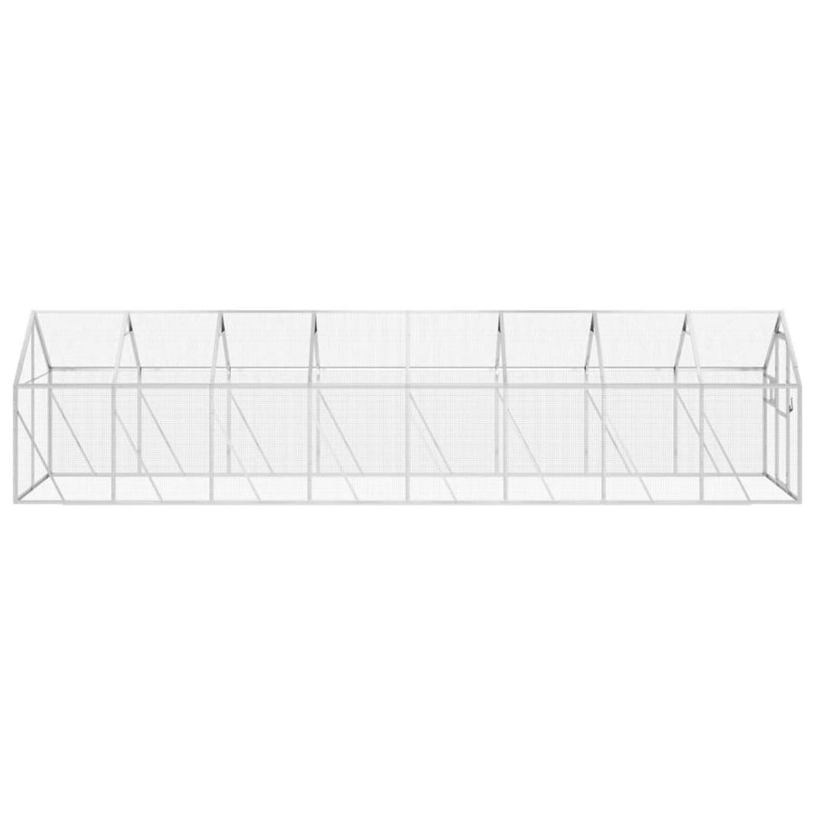 Volière 1,79x8x1,85 m aluminium zilverkleurig 1.79 x 8 x 1.85 m Zilver