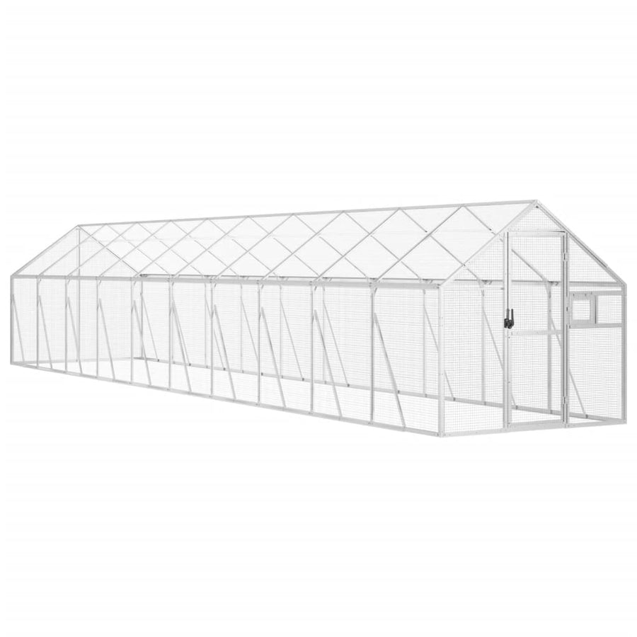 Volière 1,79X10X1,85 M Aluminium Kleurig 1.79 x 10 x 1.85 m Zilver