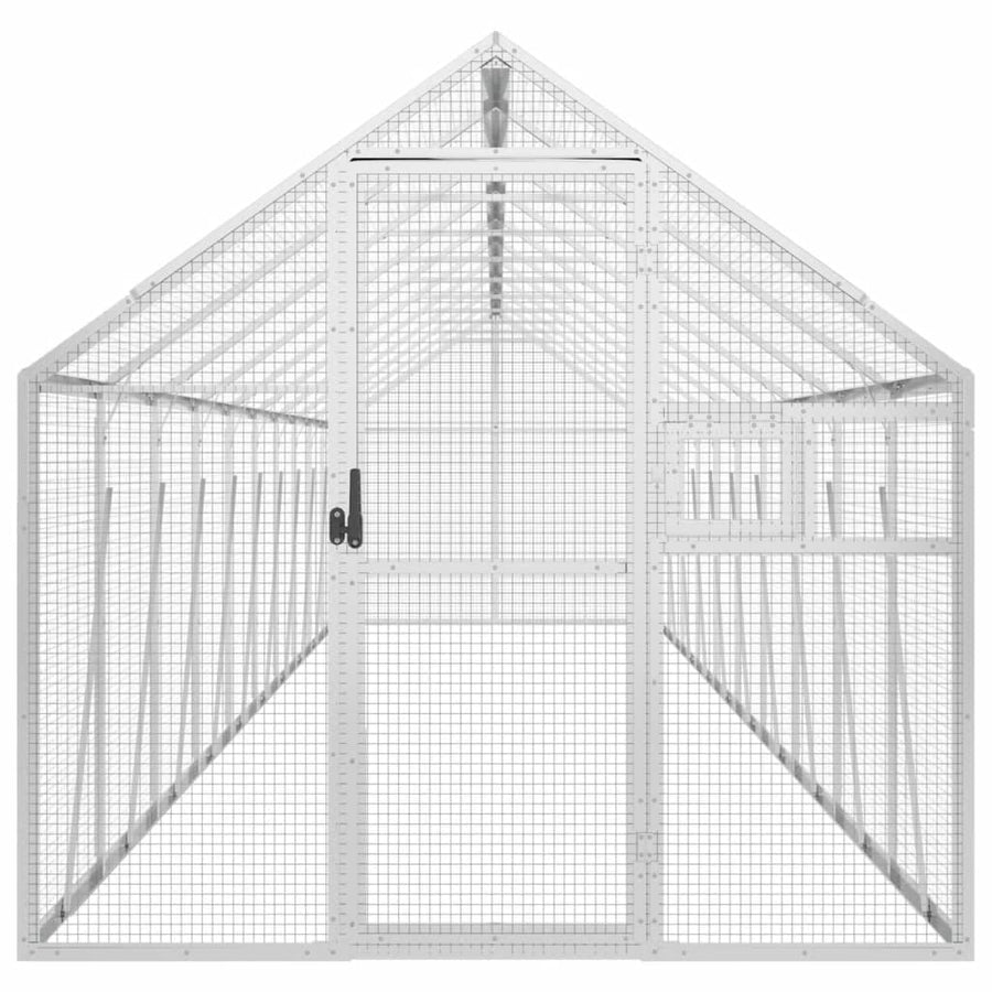 Volière 1,79X10X1,85 M Aluminium Kleurig 1.79 x 10 x 1.85 m Zilver