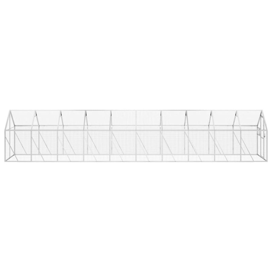 Volière 1,79X10X1,85 M Aluminium Kleurig 1.79 x 10 x 1.85 m Zilver