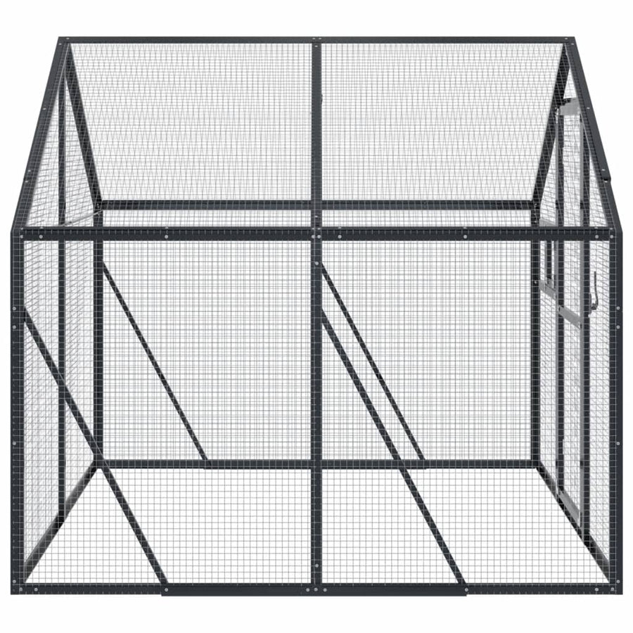 Volière 1,79x2x1,85 m aluminium antracietkleurig 1.79 x 2 x 1.85 m Antraciet