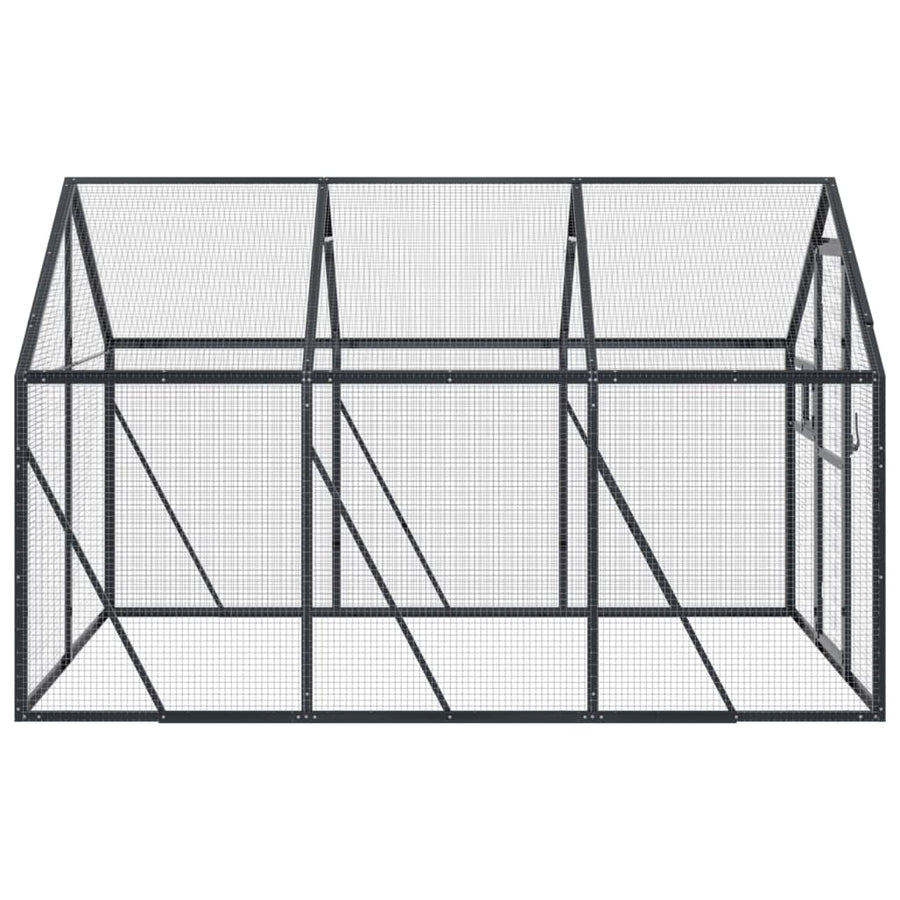 Volière 1,79x3x1,85 m aluminium antracietkleurig 1.79 x 3 x 1.85 m Antraciet