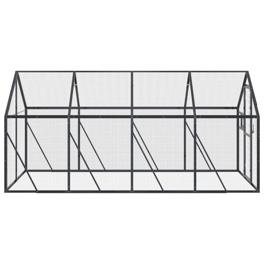 Volière 1,79x4x1,85 m aluminium antracietkleurig 1.79 x 4 x 1.85 m Antraciet