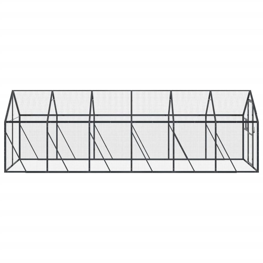 Volière 1,79x6x1,85 m aluminium antracietkleurig 1.79 x 6 x 1.85 m Antraciet