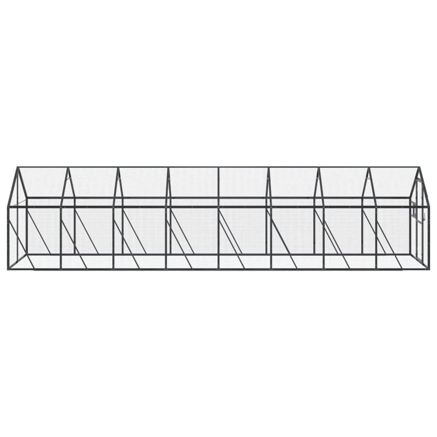 Volière 1,79x8x1,85 m aluminium antracietkleurig 1.79 x 8 x 1.85 m Antraciet
