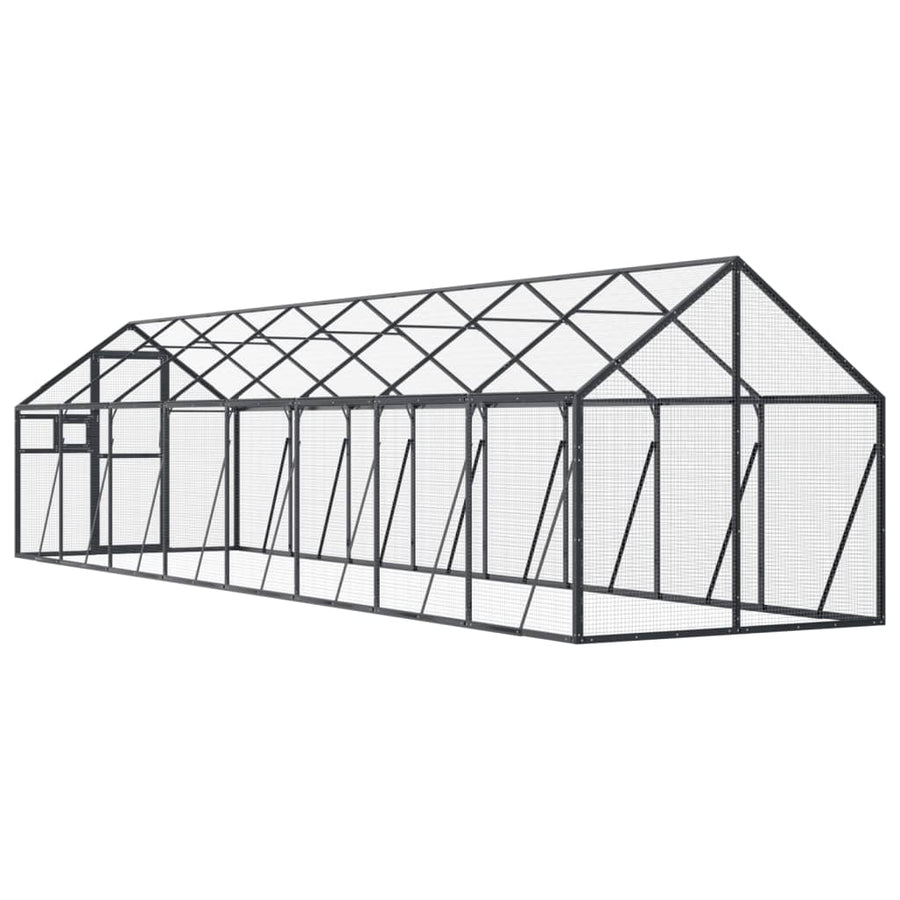 Volière 1,79x8x1,85 m aluminium antracietkleurig 1.79 x 8 x 1.85 m Antraciet