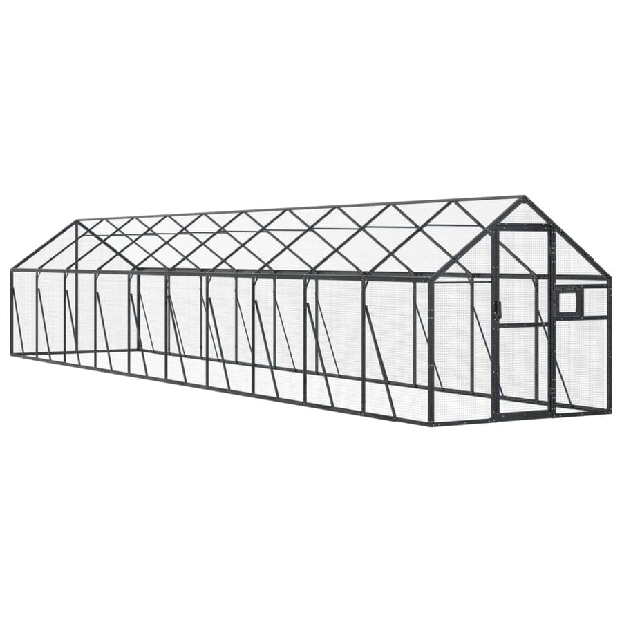 Volière 1,79X2X1,85 M Aluminium Kleurig 1.79 x 10 x 1.85 m Antraciet