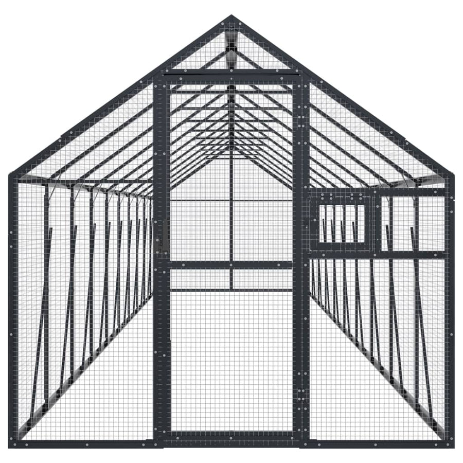 Volière 1,79X2X1,85 M Aluminium Kleurig 1.79 x 10 x 1.85 m Antraciet