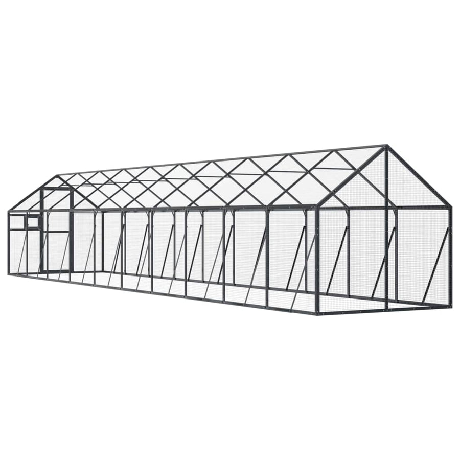 Volière 1,79X2X1,85 M Aluminium Kleurig 1.79 x 10 x 1.85 m Antraciet