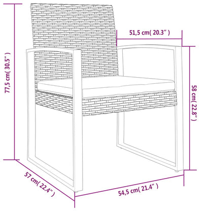 Tuinstoelen Polypropeen Rattan Donkergrijs