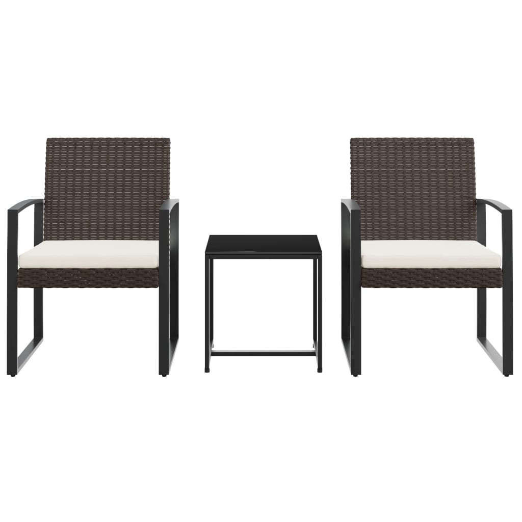 -Delige Tuinset Met Kussens Polypropeen Rattan Bruin