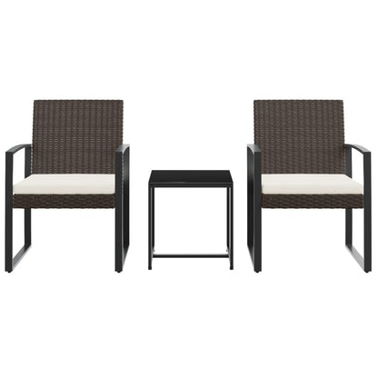 -Delige Tuinset Met Kussens Polypropeen Rattan Bruin