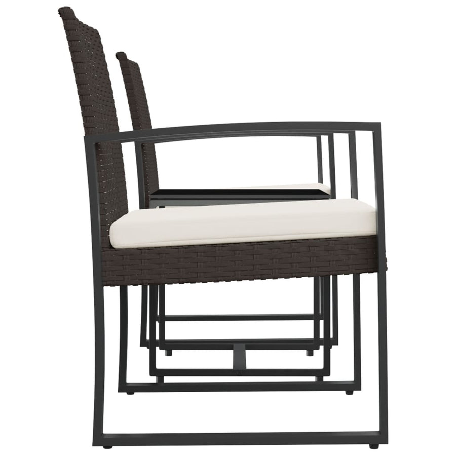 -Delige Tuinset Met Kussens Polypropeen Rattan Bruin
