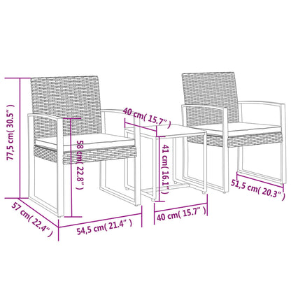 -Delige Tuinset Met Kussens Polypropeen Rattan Bruin