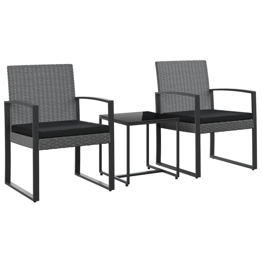 -Delige Tuinset Met Kussens Polypropeen Rattan Donkergrijs