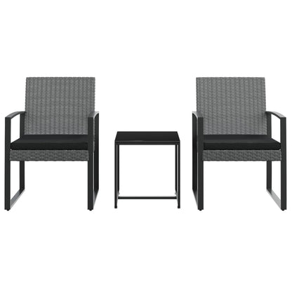 -Delige Tuinset Met Kussens Polypropeen Rattan Donkergrijs