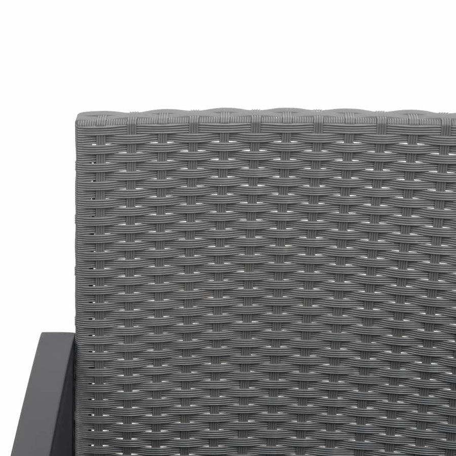 -Delige Tuinset Met Kussens Polypropeen Rattan Donkergrijs