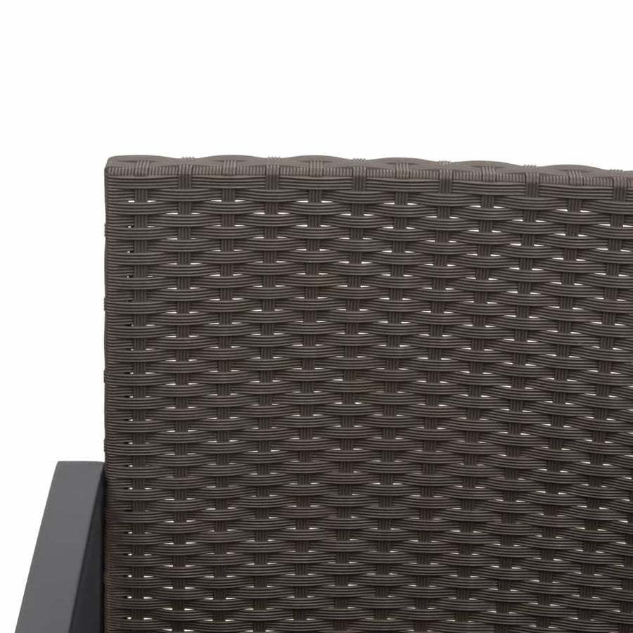 Tuinbank 2-Zits Met Kussens Polypropeen Rattan Bruin