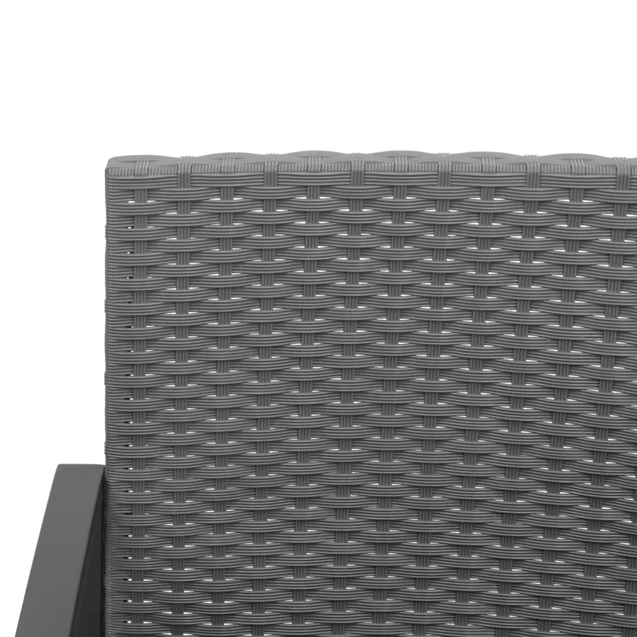 Tuinbank 3-zits met kussens polypropeen rattan donkergrijs