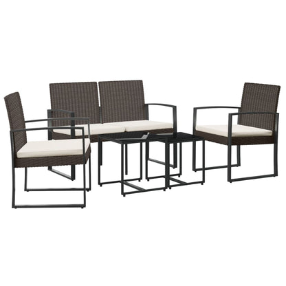 -Delige Tuinset Met Kussens Polypropeen Rattan Bruin