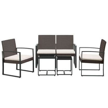 -Delige Tuinset Met Kussens Polypropeen Rattan Bruin
