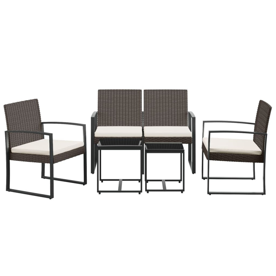 -Delige Tuinset Met Kussens Polypropeen Rattan Bruin