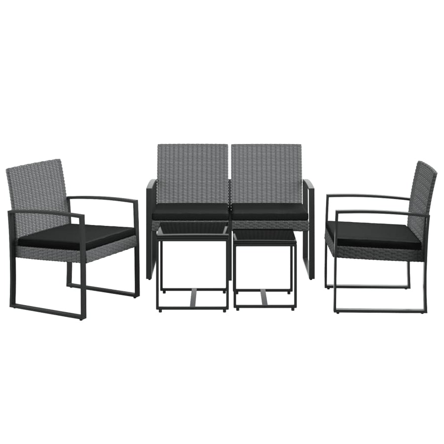 Tuinset Met Kussens Polypropeen Rattan Donkergrijs