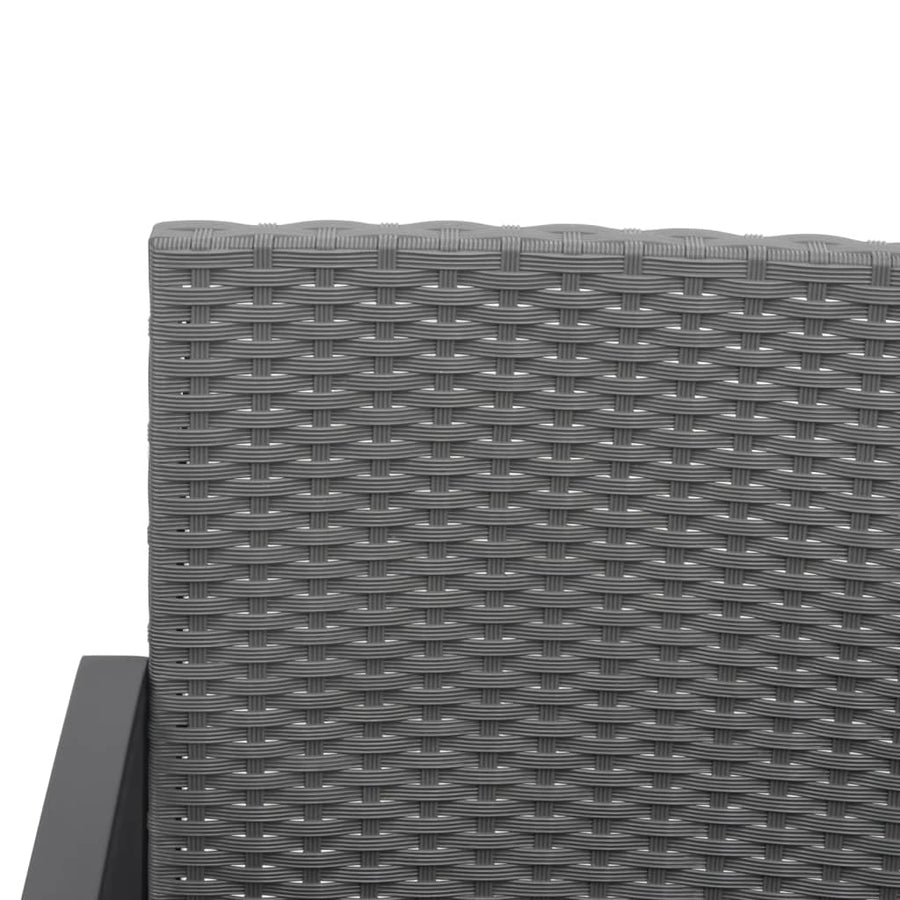 Tuinset Met Kussens Polypropeen Rattan Donkergrijs