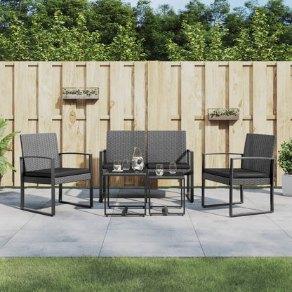 Tuinset Met Kussens Polypropeen Rattan Donkergrijs